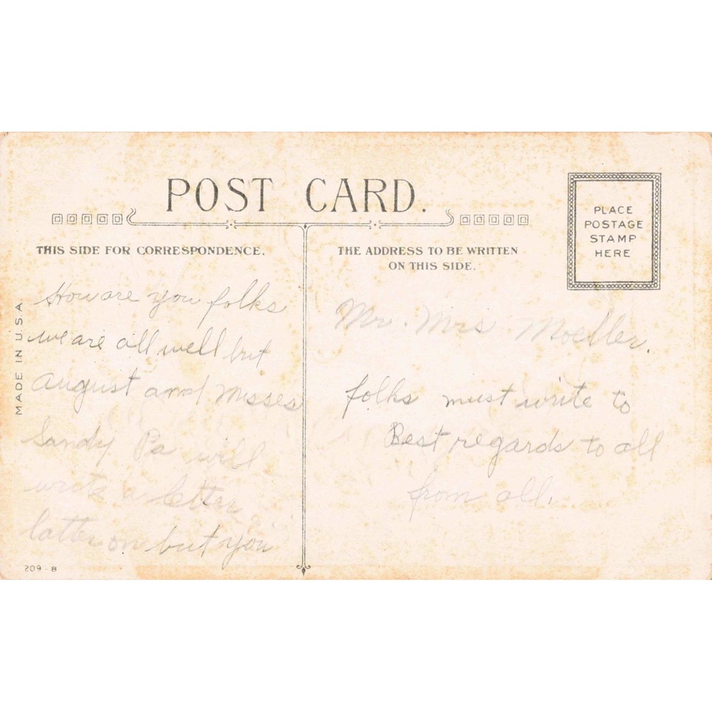 Vintage Best Wishes Postcard Pink Floral Countryside Landscape Made in USA VG - Picture 2 of 2